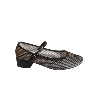 Madden Girl Tutu Flat Mary Jane Woman 10 Black Mesh Sheer Coquette Dainty Retro